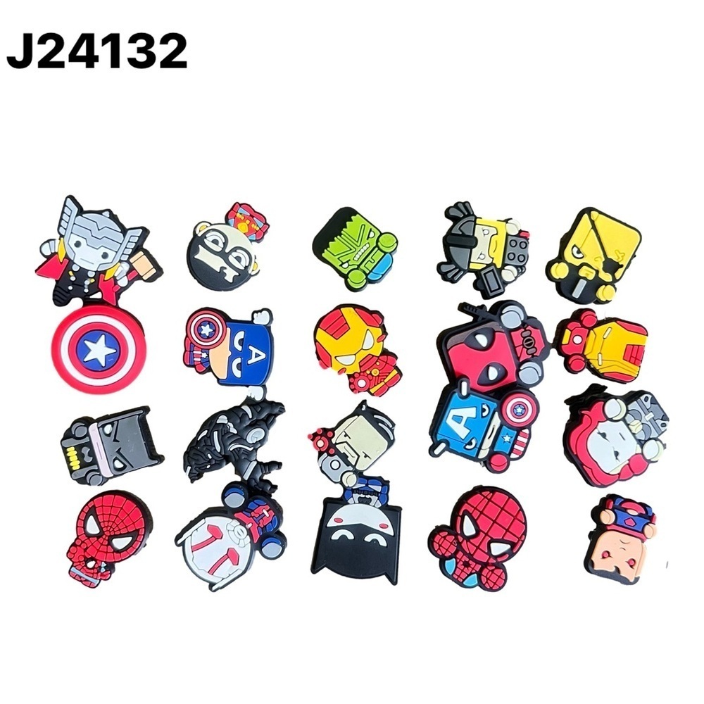 20 Pack Super Hero Shoe Charms SKU#J24132